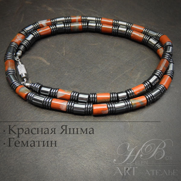 чокер с красной яшмой